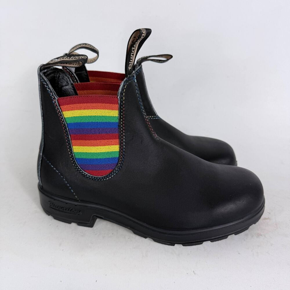 Blundstone Original 2105 Chelsea Boots Women's 7.5 Black Rainbow Elastic Slip-On - Picture 2 of 10